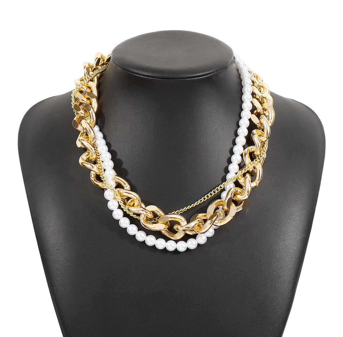 Vintage Pearl Layered Choker Necklace for Women