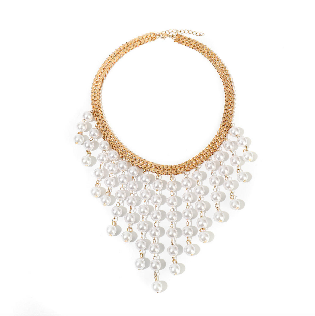 Multi-Layer Long Pearl Tassel Necklace for Women – Elegant Layered Statement Jewelry