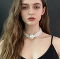 Multi-Layered Faux Pearl Necklace for Women – Elegant Classic Statement Jewelry