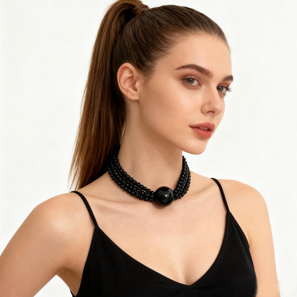 Multi-Layered Faux Pearl Necklace for Women – Elegant Classic Statement Jewelry